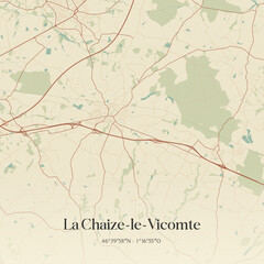 Fototapeta premium Vintage map of La Chaize-le-Vicomte, France.
