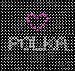 heart with dots . Polka dots graphic design . Suitable for wallpaper ,fabric and web background 