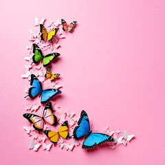 colorful butterfly border