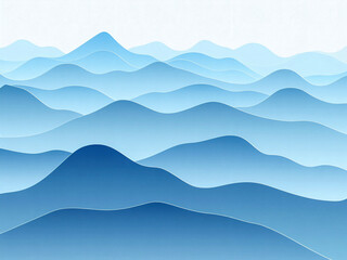 Chinese wind with layered mountains and lakes rendered in 3D