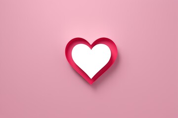 a close up of a heart shaped paper cut out on a pink background
