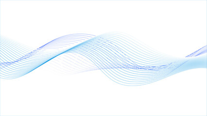 Purple and blue Sound wave line curve on a white background.