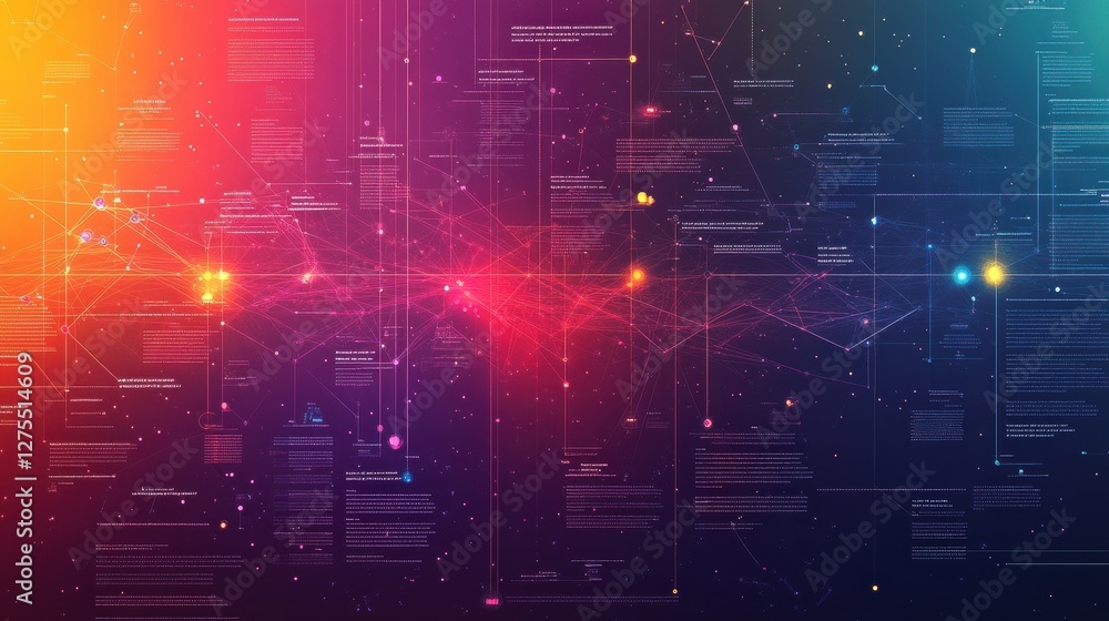 Poster futuristic abstract technology background with data visualization elements