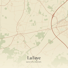 Vintage map of La Faye, France.
