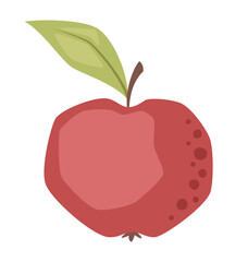 Vector isolated whole red apple
