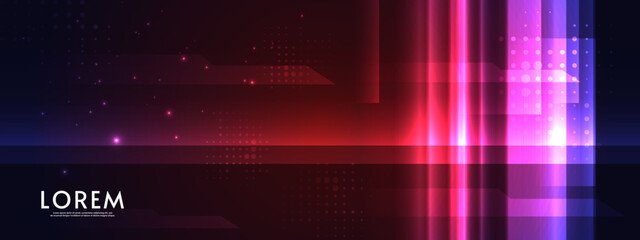 Vector background. Dark backdrop with bright neon lines. Design for wallpaper, background, banner, invitation.	
