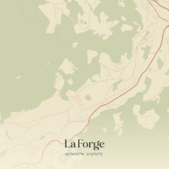 Obraz premium Vintage map of La Forge, France.