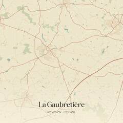 Obraz premium Vintage map of La Gaubretière, France.