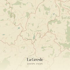Fototapeta premium Vintage map of La Gresle, France.