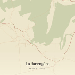 Fototapeta premium Vintage map of La Harengère, France.