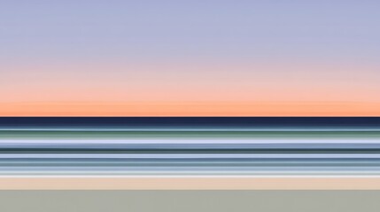 Obraz premium Abstract Coastal Sunset Huescape Striped Design