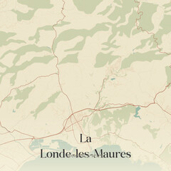 Fototapeta premium Vintage map of La Londe-les-Maures, France.