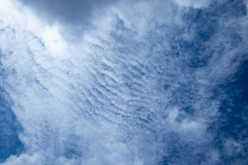 Obraz premium White ribbed clouds in a blue sky over the southern parts of Africa image for background use