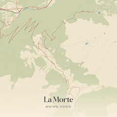 Obraz premium Vintage map of La Morte, France.