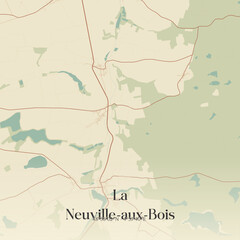 Obraz premium Vintage map of La Neuville-aux-Bois, France.