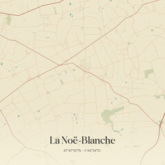 Vintage map of La Noë-Blanche, France.