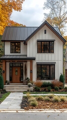 Modern Farmhouse Exterior Illustration
