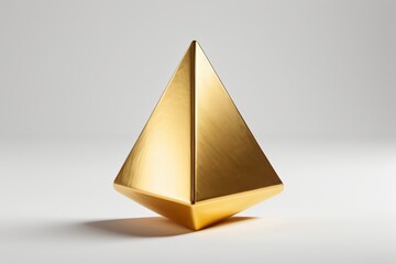 there is a gold object that is sitting on a white surface