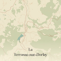 Obraz premium Vintage map of La Terrasse-sur-Dorlay, France.