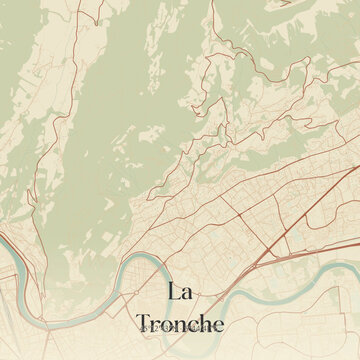 Vintage map of La Tronche, France.