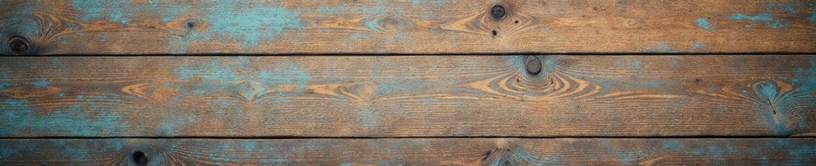 Distressed wooden table on a textured background, worn, vintage