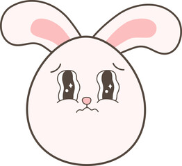 Retro Rabbit Bunny Emoji. Cute easter bunny emoticons.
