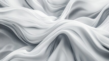 Obraz premium Breathtaking 3D Waves of White Liquid Fabric Flowing Gracefully