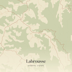 Obraz premium Vintage map of Labrousse, France.
