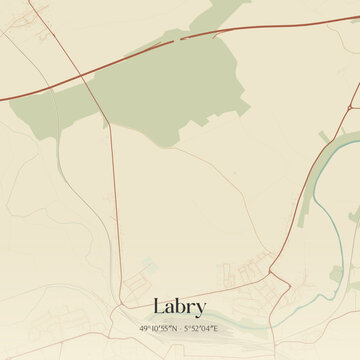 Vintage map of Labry, France.