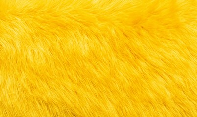 Fototapeta premium Top view on stylish 2025 year fur textured in lemon yellow colour. Soft yellow fur with fluffy texture and natural wave patterns. Perfect for fashion, upholstery, textile or creative background design