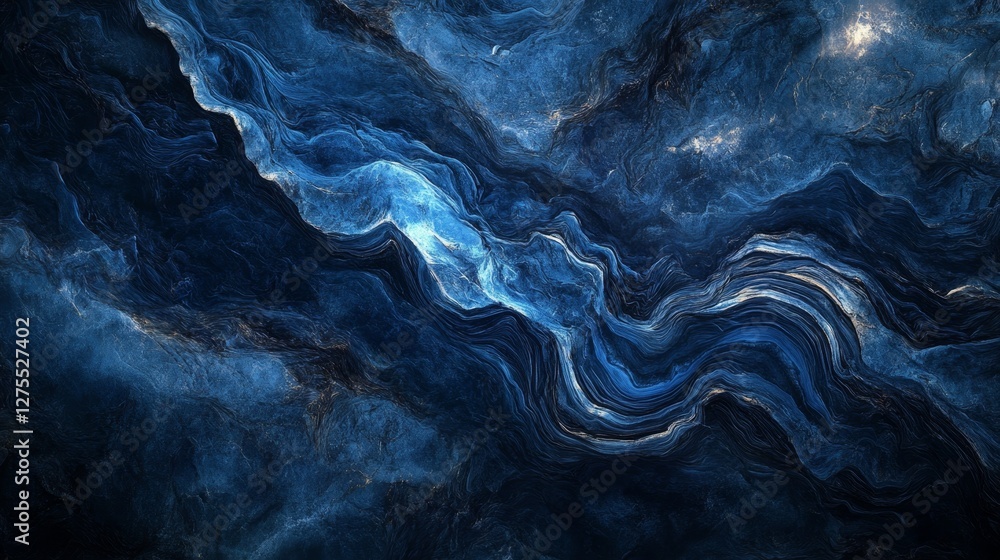 Poster dark and brooding indigo blue abstract canvas texture