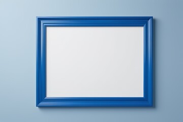 Obraz premium a close up of a blue frame on a wall with a white background