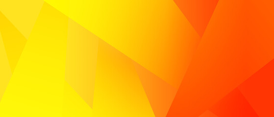 Transparent triangles overlapping on orange and yellow gradient background. Modern technology background design and colorful