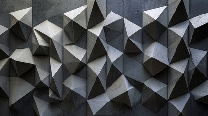 Fototapeta premium Abstract Geometric Concrete Wall: A Study in Gray