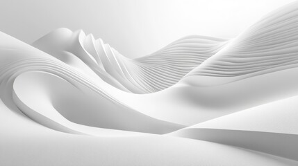 Minimalist Monochrome Landscape with Elegant Smooth Curves