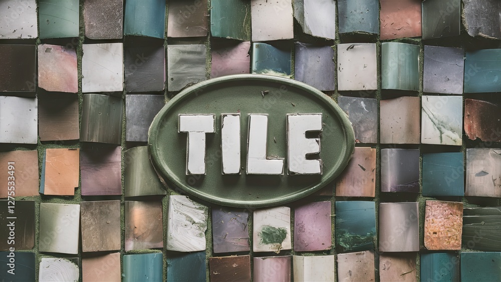 Poster abstract tile texture background featuring a multitude of pastel colored tiles arranged in a grid wi