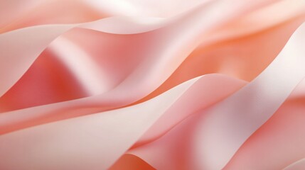 Fototapeta premium Vertical background featuring warm pale pink curves that create a soft, layered ribbon effect, adding depth and dimension.