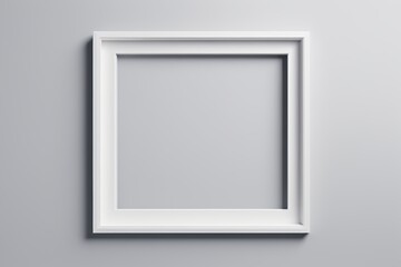 Fototapeta premium realistic white empty frame on gray wall with shadow