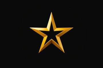 a close up of a gold star on a black background