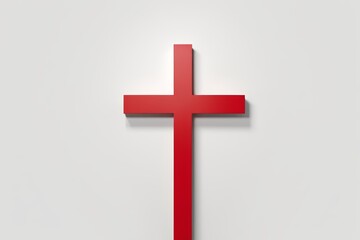 Obraz premium arafed cross on a white wall with a red cross on it