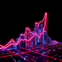 Naklejka premium stock marcket graph