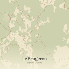 Obraz premium Vintage map of Le Brugeron, France.