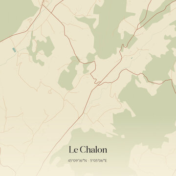 Vintage map of Le Chalon, France.