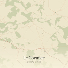 Vintage map of Le Cormier, France.