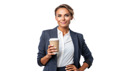 Confident Businesswoman Holding Coffee Cup