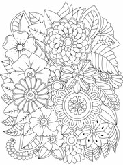 flowers coloring pages for adults and kids