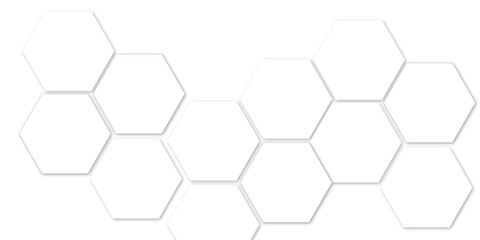 Abstract white soft hexagon concept design abstract technology background vector. White 3D futuristic honeycomb mosaic white background. 