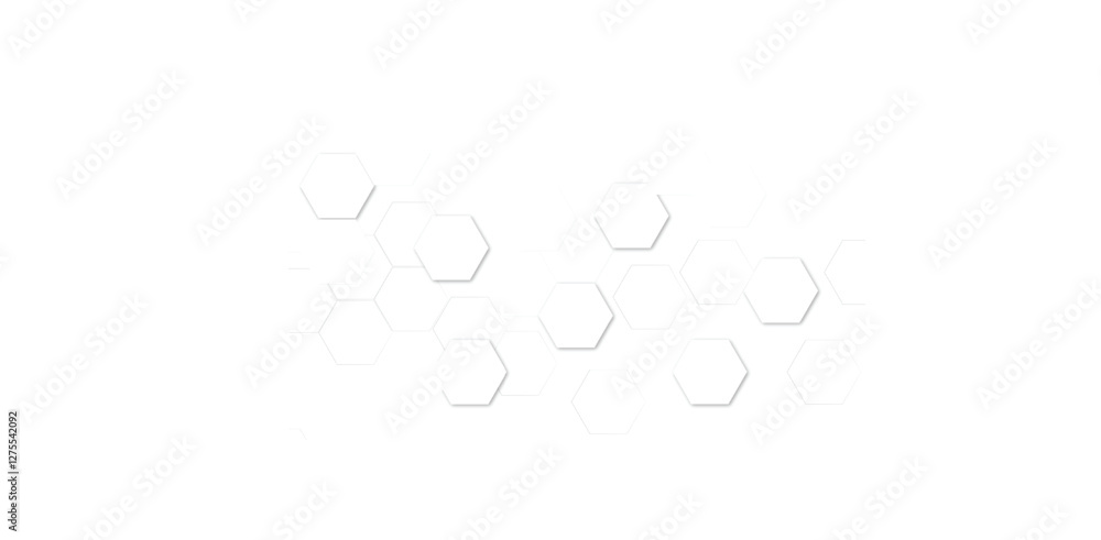 Poster abstract white soft hexagon concept design abstract technology background vector. white 3d futuristi