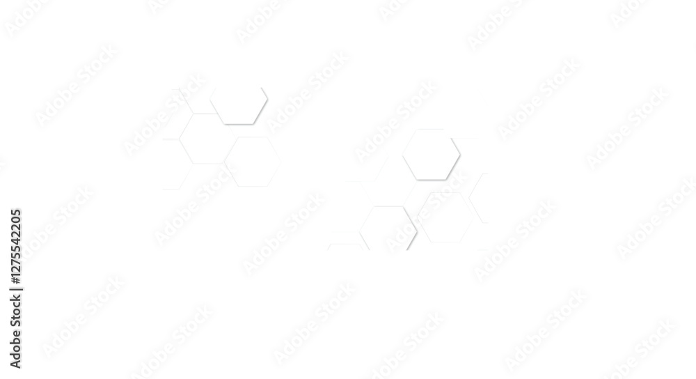 Poster abstract white soft hexagon concept design abstract technology background vector. white 3d futuristi