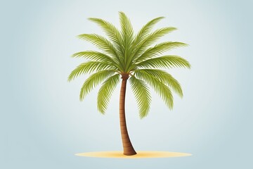 Obraz premium a close up of a palm tree on a small island